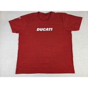 Ducati Red White Classic Logo Mens Shirt Size XXL Spellout